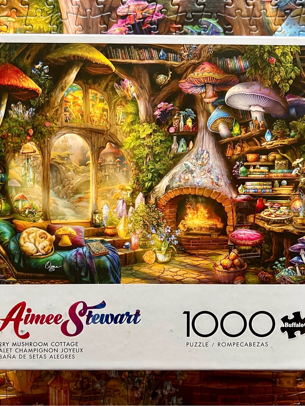Buffalo Aimee Stewart Whimsical Mushroom Cottage Puzzle - 1000 pieces
